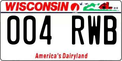 WI license plate 004RWB