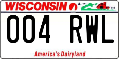 WI license plate 004RWL