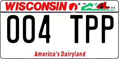 WI license plate 004TPP