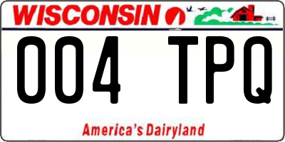 WI license plate 004TPQ