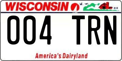 WI license plate 004TRN