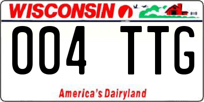 WI license plate 004TTG