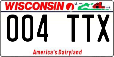 WI license plate 004TTX