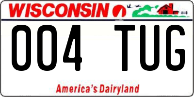 WI license plate 004TUG
