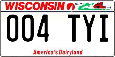 WI license plate 004TYI