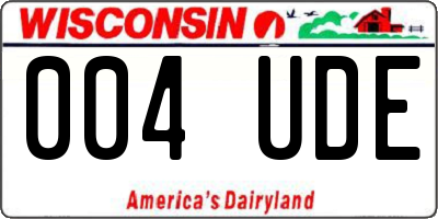 WI license plate 004UDE