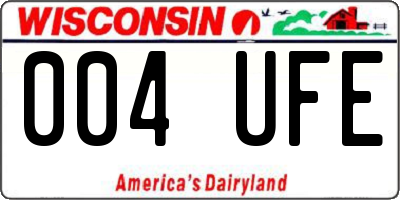 WI license plate 004UFE