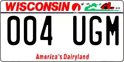 WI license plate 004UGM