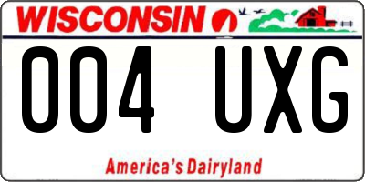 WI license plate 004UXG