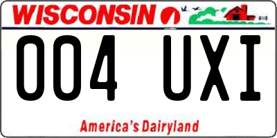WI license plate 004UXI