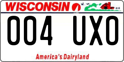 WI license plate 004UXO