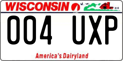 WI license plate 004UXP