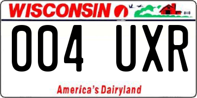 WI license plate 004UXR