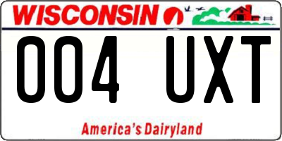 WI license plate 004UXT