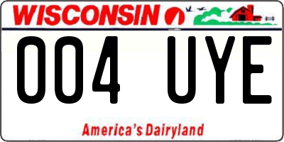 WI license plate 004UYE