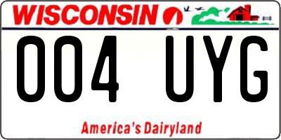 WI license plate 004UYG
