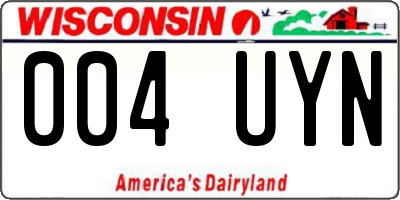 WI license plate 004UYN