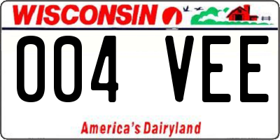 WI license plate 004VEE