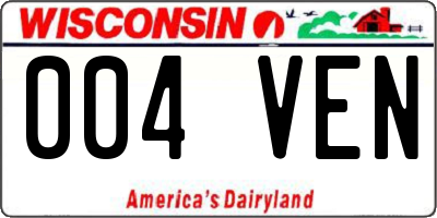 WI license plate 004VEN