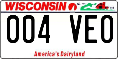 WI license plate 004VEO