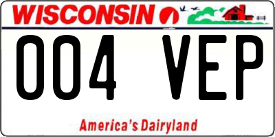 WI license plate 004VEP