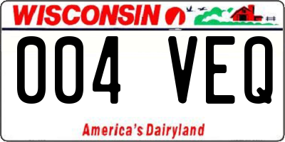 WI license plate 004VEQ