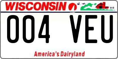 WI license plate 004VEU