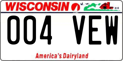 WI license plate 004VEW