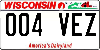 WI license plate 004VEZ