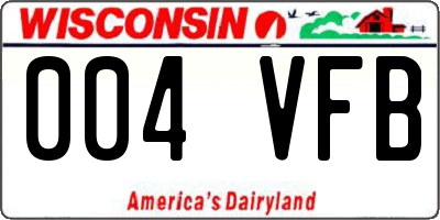 WI license plate 004VFB