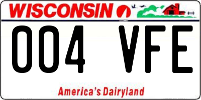 WI license plate 004VFE