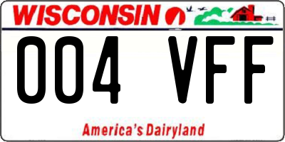 WI license plate 004VFF