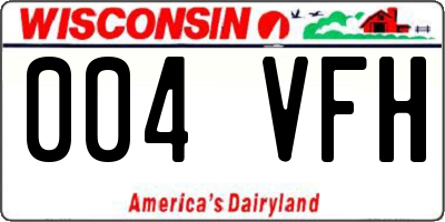 WI license plate 004VFH