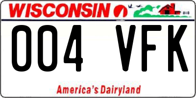 WI license plate 004VFK