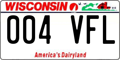 WI license plate 004VFL