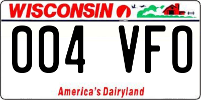 WI license plate 004VFO
