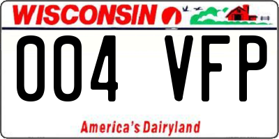 WI license plate 004VFP