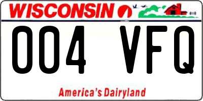 WI license plate 004VFQ