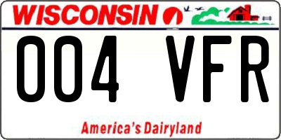 WI license plate 004VFR