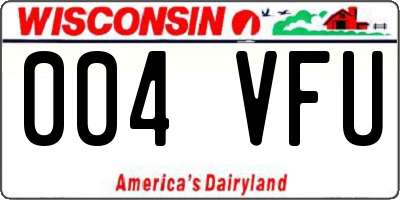 WI license plate 004VFU