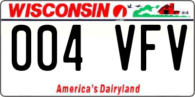 WI license plate 004VFV