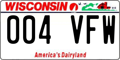 WI license plate 004VFW