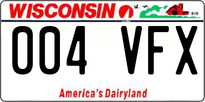 WI license plate 004VFX