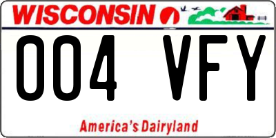 WI license plate 004VFY