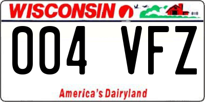 WI license plate 004VFZ