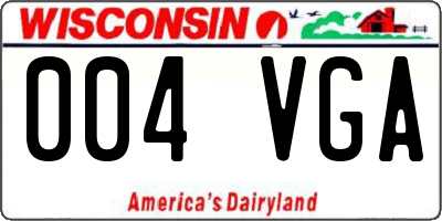 WI license plate 004VGA