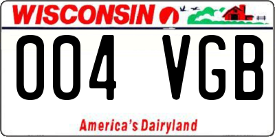 WI license plate 004VGB