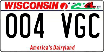 WI license plate 004VGC