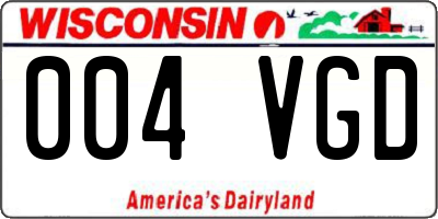 WI license plate 004VGD