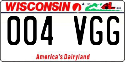 WI license plate 004VGG